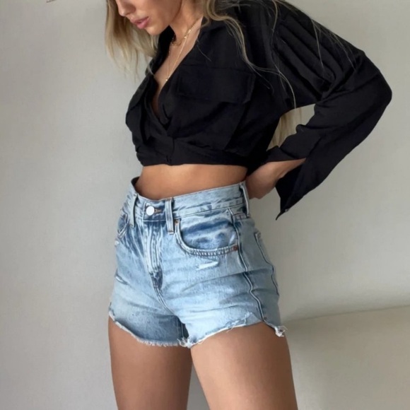 pistola Pants - Pistola Nova Relaxed High Rise Cut Off Shorts